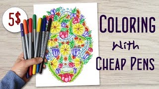 Creating Watercolor Effects with Felt Tip Pens or Markers Cheap Art Supplies Coloring Challenge [upl. by Aryajay]