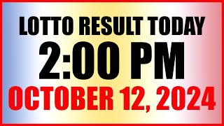 Lotto Result Today 2pm October 12 2024 Swertres Ez2 Pcso [upl. by Presber]