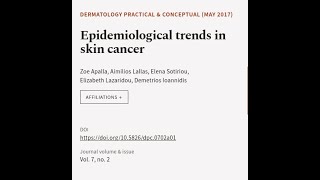 Epidemiological trends in skin cancer  RTCLTV [upl. by Dionisio]