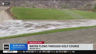 Indian Wells Golf Resort flooded by heavy rains [upl. by Akcinahs]