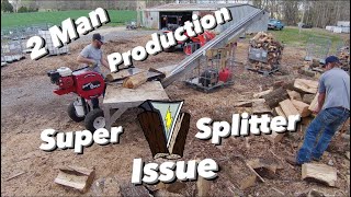 Double Team Fast Splitting amp Super Split Issue❗️firewood splittingfirewood [upl. by Colner]