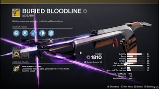 Destiny 2 Warlords Ruin  BURIED BLOODLINE Dungeon Exotic Crossbow Sidearm DROP Weapon Showcase [upl. by Bautista651]