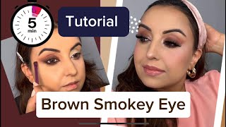 Easy BROWN SMOKEY EYES Tutorial  Local amp Budget Friendly Eye makeup Beautify By Amna [upl. by Lanford220]