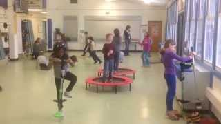 2nd Graders Rotate Through Jumping Activity Stations UMS PE [upl. by Charpentier971]