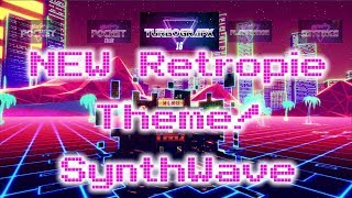 NEW RetroPie 43 Emulationstation Theme SynthWave [upl. by Lehcsreh78]