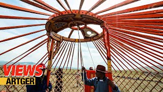 Mongolian New Yurt Ger Celebration Nomad Life in Mongolia  Views [upl. by Doubler749]