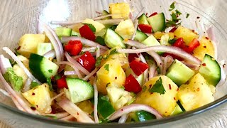 Pineapple Salad With Healthy Dressing  Pineapple Cucumber Salad  Weight Loss Salad Recipe [upl. by Annehcu]