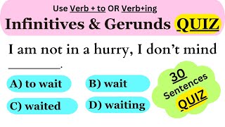 Gerunds and Infinitives Quiz  English Quiz  Grammar Quiz [upl. by Bridges]