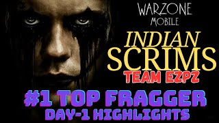 INDIAN SCRIMS HIGHLIGHTS FROM 1 TOP FRAGGER POV DAY1 HIGHLIGHTS TEAM EzPz codwarzonemobile [upl. by Junius90]