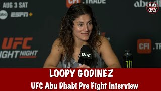 Loopy Godinez on Mackenizie Dern “Excited to get in there amp mix everything up”  UFC Abu Dhabi [upl. by Annavahs]