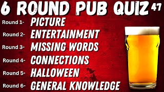 Virtual Pub Quiz 6 Rounds Picture Entertainment Music True or False and General Knowledge No47 [upl. by Jehius]