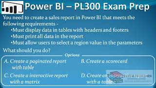 PL 300  Q12  Power BI Paginated Report with Header and Footer [upl. by Yak]