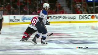 Bryan Bickell hit on Vladimir Sobotka St Louis Blues vs Chicago Blackhawks 42314 NHL Hockey [upl. by Skricki319]