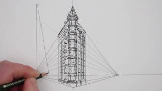 How to Draw in 2Point Perspective Buildings San Francisco [upl. by Bayard]