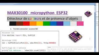 Capteur de couleurs et de présence à partir du max30100 cardio sur ESP32 micropython [upl. by Oer]