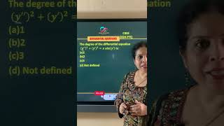 Degree of differential eqn Class 12 Maths  2024 CBSE PYQ CBSE Board shorts [upl. by Edythe]