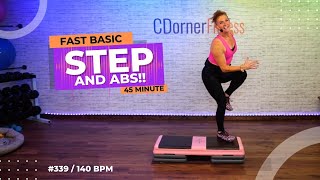 30Minute FastPaced Step Aerobics Cardio amp 15Minute Abs  Core Workout [upl. by Acirne]