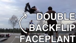 Face Smashed by Double Backflip  3 angles  Slowmotion  HD [upl. by Jacquenette]