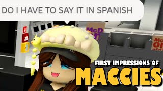 TROLLING WORKERS AT ANOTHER ROBLOX MCDONALDS  First Impressions of Maccies Restaurant  ROBLOX [upl. by Jun]