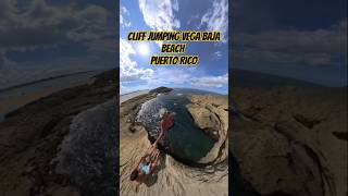 Cliff jumping Vega Baja beach Puerto Rico puertorico puertoricobeach cliffjumping [upl. by Nhabois456]