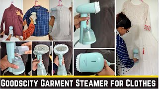 Goodscity Garment Steamer for Clothes Steam Iron Press  test in different clothes review [upl. by Orabel]