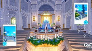 Decorating FONTAINES Mansion w REPLICA ID  Serenitea Pot Showcase amp Build genshinimpact [upl. by Ahsiram911]