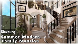 BLOXBURG Summer Modern Family Mansion Speedbuild interior  full tour Roblox House Build [upl. by Avat796]