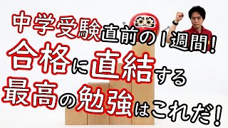 中学受験直前の最後一週間で合格に直結する最高の勉強｜中学受験成功のコツ【子育て動画：伸学会】子育ての心理学・脳科学388 [upl. by Antone121]