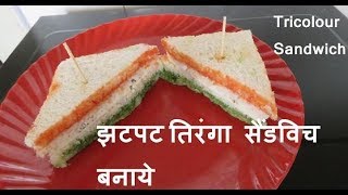 Republic day sandwich झटपट तिरंगा सैंडविच बनाये  Tiranga sandwich Tricolor Sandwich [upl. by Hines783]