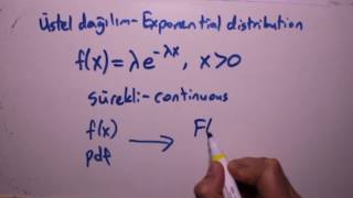 Üstel dağılım exponential distribution konu anlatımı [upl. by Naji]