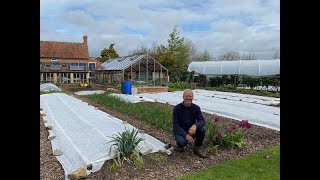 Tour of Charles Dowdings no dig garden at a transition time between winter and spring [upl. by Artemus512]