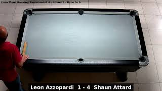 Leon Azzopardi vs Shaun Attard  Euro Mens Ranking Tournament 4  Round 2 [upl. by Bocoj]