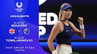 Katie Boulter v Ajla Tomljanovic Highlights  United Cup 2024 Group C [upl. by Nywrad]