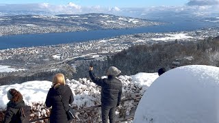 Snow walk Zurich mountain Uetliberg down to the city ❄️ 4K winter walking tour 2024 🇨🇭 Switzerland [upl. by Starlin]