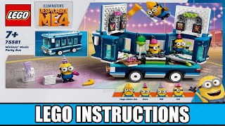 LEGO Instructions  Despicable Me  Despicable Me 4  75581  Minions Music Party Bus [upl. by Yniffit]