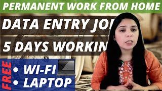 Data entry job  Permanent work from home  5 days working  free WiFi amp Laptop jobdoorSM [upl. by Mihe]