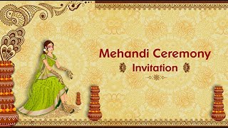 Mehendi Ceremony Video Invitation for WhatsApp  Animated Mehendi Ecard Invitations  invitercom [upl. by Ahsael]