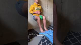 Wall sit calf raise variations on wave board or slant board functionaltraining barefoottraining [upl. by Nedarb]