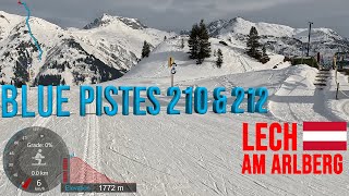 4K Ski Arlberg Lech  Blue Pistes 210 and 212 to Schlosskopfbahn Austria GoPro HERO11 [upl. by Salahcin]