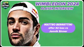 🎾Matteo Berrettini after loss vs Jannik Sinner quotI had many chancesquot  Wimbledon 2024 Post Match [upl. by Aramat]