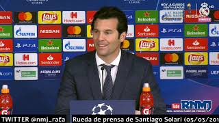 Real Madrid 14 Ajax Rueda de prensa de SOLARI post Octavos Champions 05032019 [upl. by Ayhtin358]