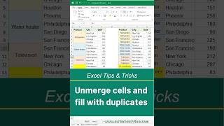 How to unmerge cells and fill with duplicate values in Excel [upl. by Ahtekal]