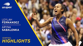 Leylah Fernandez vs Aryna Sabalenka Highlights  2021 US Open Semifinal [upl. by Alamat39]