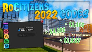 ALL RoCitizens 2022 Active Codes Cash  Awards [upl. by Alrahs]