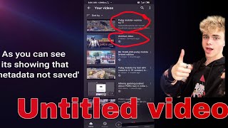 Untitled video problem solved  youtube new update 2023 metadata not saved Redminote8 MgamerShadow [upl. by Emaj792]