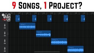 How to combine multiple songs in one project GarageBand iOS [upl. by Janine325]