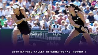 Caroline Wozniacki vs Johanna Konta  2018 Nature Valley International Third Round  WTA Highlights [upl. by Ethe]