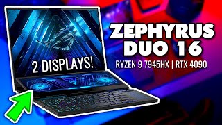 ASUS ROG Zephyrus Duo 16 Dual Screen Gaming Laptop RTX 4090  Ryzen 9 7945HX [upl. by Daryle593]