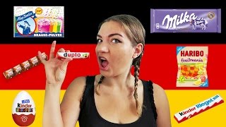 BRITISH GIRL TRIES GERMAN SNACKS 🇩🇪 Englisches Mädchen probiert deutsche Süßigkeiten [upl. by Deloris]