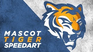 Tiger Mascot Sports Logo Design  Illustrator Speedart  Wifigueroa [upl. by Ahsienad]